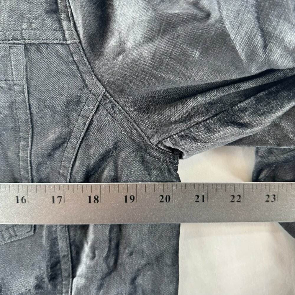 Cabi Tuesday Topper Jacket Women M Button Front Pleated Crushed Velvet Iron Gray - Picture 7 of 13